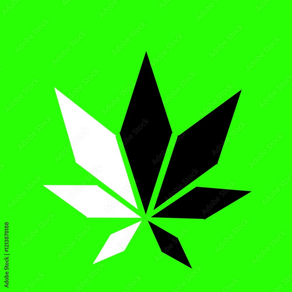 Obraz premium green star shape, raw background marijuana