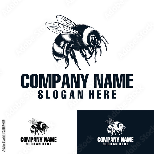 Bee Logo Design Vintage Luxury Company