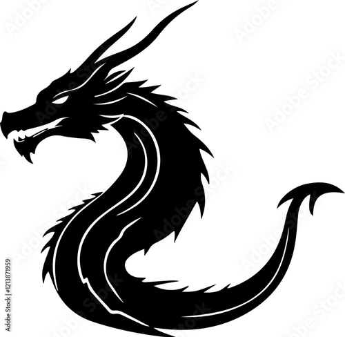 dragon head silhouette art