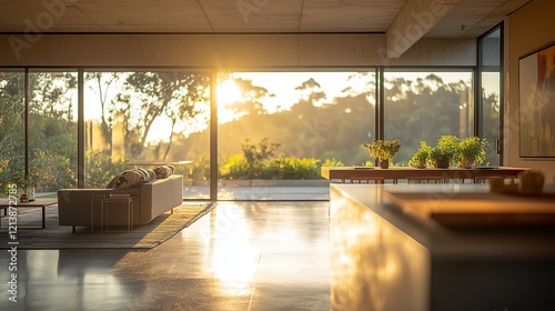 Modern Interior Design with Sunlight in a Spacious Living Area