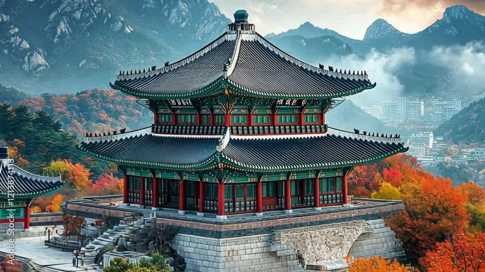 Autumn Splendor at Bukhansan National Park: Hwajeongsa Pavilion Autumn Splendor at Bukhansan National Park: Hwajeongsa Pavilion
