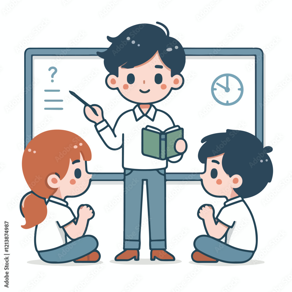 Teacher Explaining Lesson to Attentive Students Teacher Explaining Lesson to Attentive Students