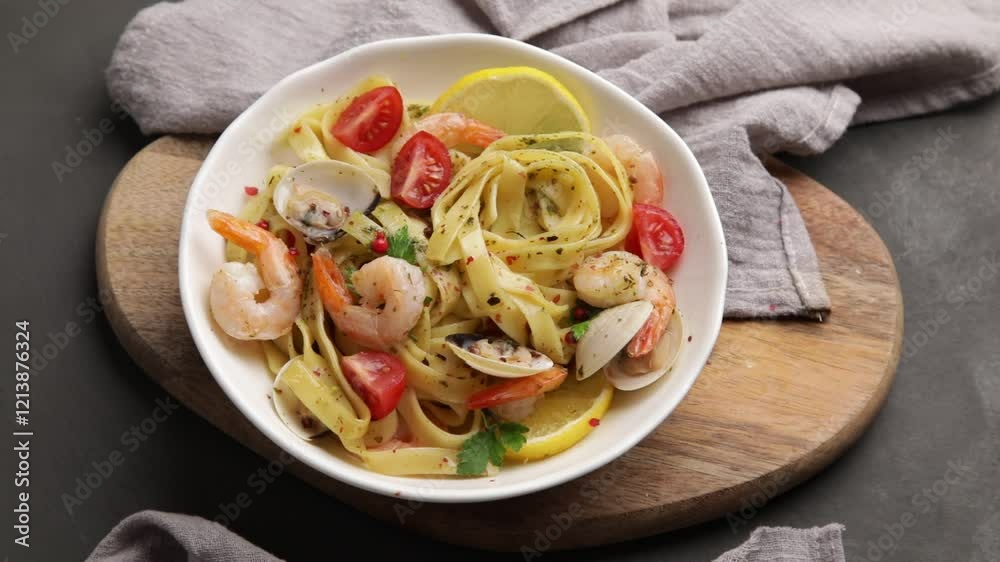 Italian pasta. Traditional cuisine, top view Italian pasta. Traditional cuisine, top view