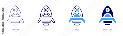 Startup mentors icon in 4 different styles. Thin Line, Line, Bold, and Bold Line. Duotone style. Editable stroke