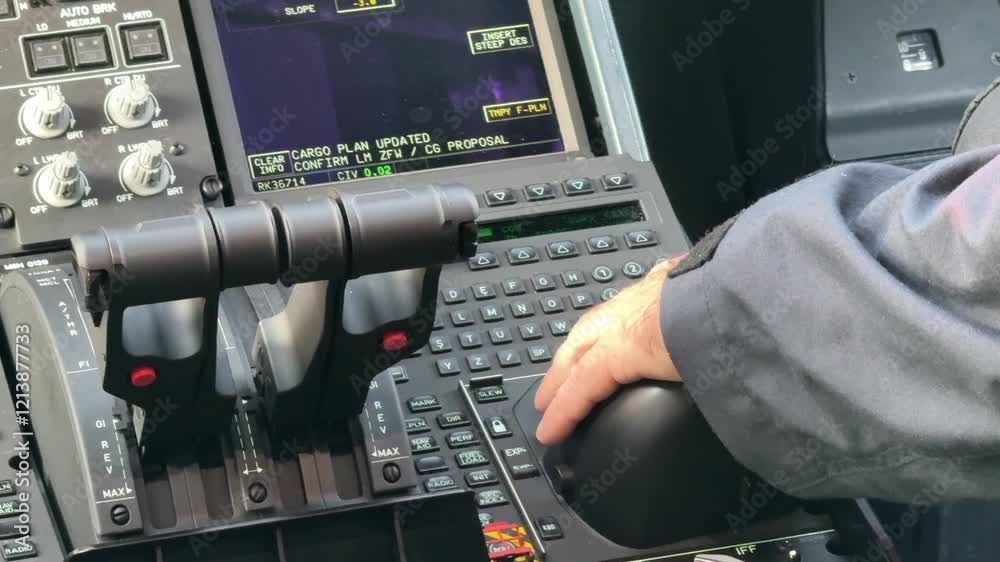 Almaty, Kazakhstan - 01.16.2025 : The flight control panel in the ...