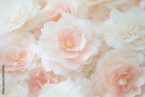 Delicate Pastel Flowers Soft Petals Shallow Depth of Field Serene Gentle Mood Floral Background