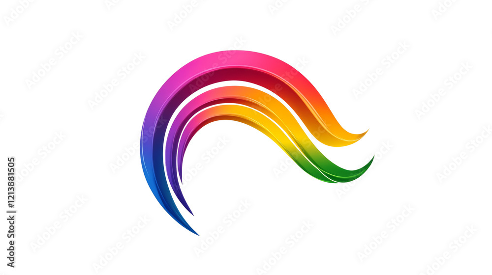 Obraz premium Colorful abstract wave design in vibrant hues.