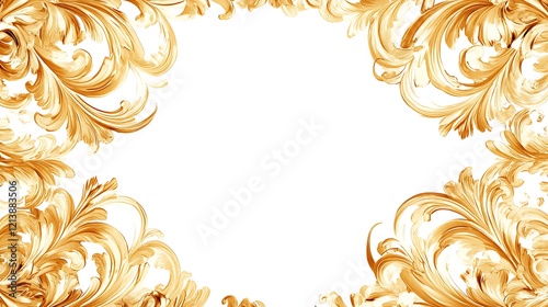 Wallpaper Mural Golden Flourishes Frame Elegant Design Background Torontodigital.ca