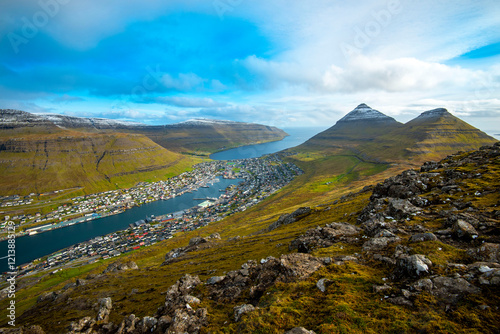 Klakkur Mountain Ridge in Klaksvik - Faroe Islands photo