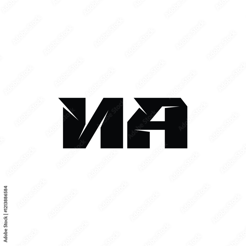 Obraz premium NA monogram logo design letter text name symbol monochrome logotype alphabet character simple logo