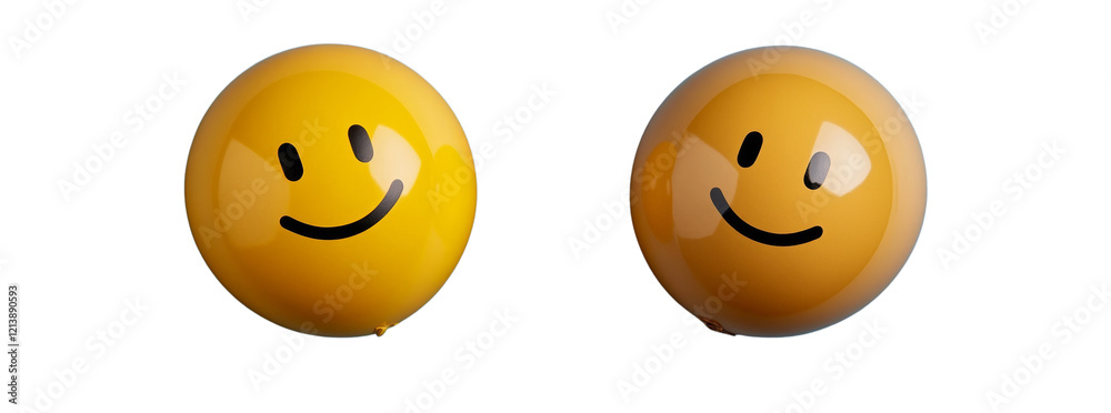 Two cheerful smiley faces in bright colors. Two cheerful smiley faces in bright colors.