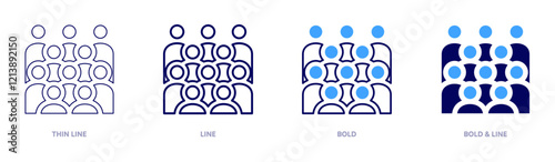 Voters icon in 4 different styles. Thin Line, Line, Bold, and Bold Line. Duotone style. Editable stroke