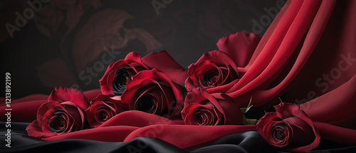 A scene of stunning red roses, symbolizing love and romance.