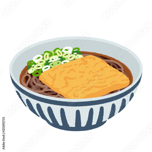 きつねそばのイラスト