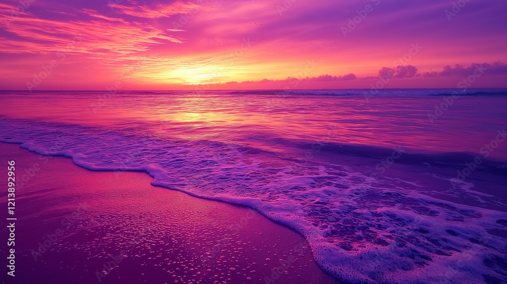 Obraz premium Serene Ocean Horizon: Tranquil Seascape at Dawn or Dusk