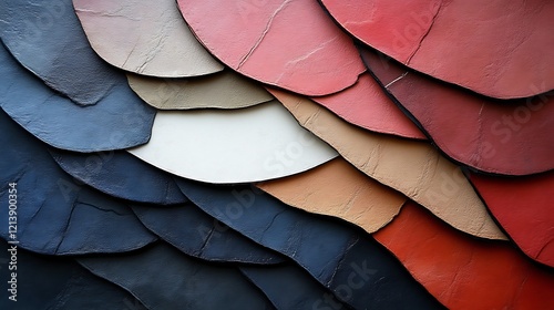 Abstract textured layered leather color palette