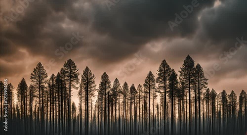 Whispers of a Burned Forest at Dusk