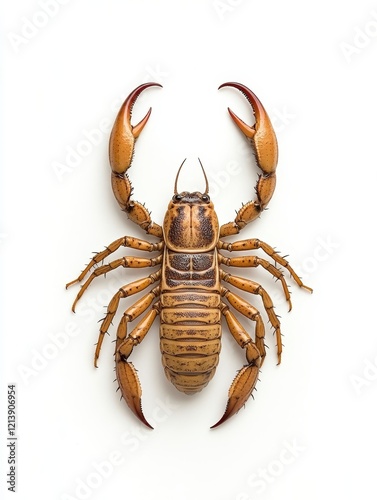 Detailed Close-up of Tailless Whip Scorpion Against White Background photo