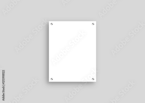 Acrylic frame mockups on white wall