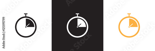 Timer and clock icon set. Icons related to stopwatch, timer, hourglass, sandglass timer, clock. isolated on white and black background. vector illustration. EPS 10