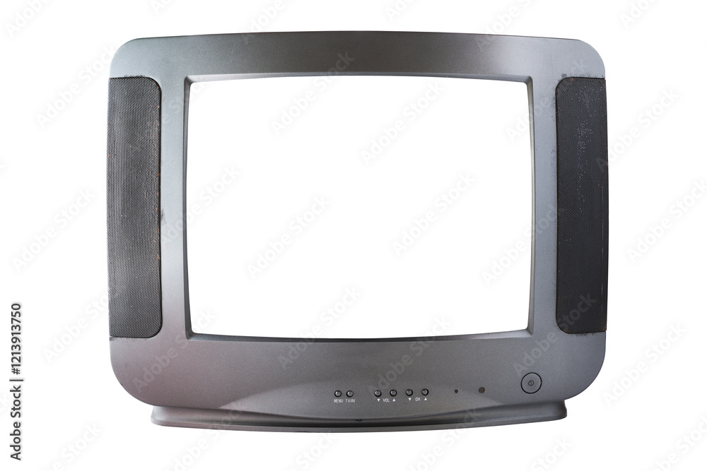 Old tv on isolated. Retro technology concept. Blank screen for text. Old tv on isolated. Retro technology concept. Blank screen for text.