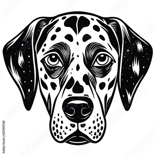  dalmation Black and white vector illustration animal silhouette for t shirt 
