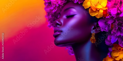 International Womens Day A Vibrant Purple and Yellow Background for Celebratory Designs photo