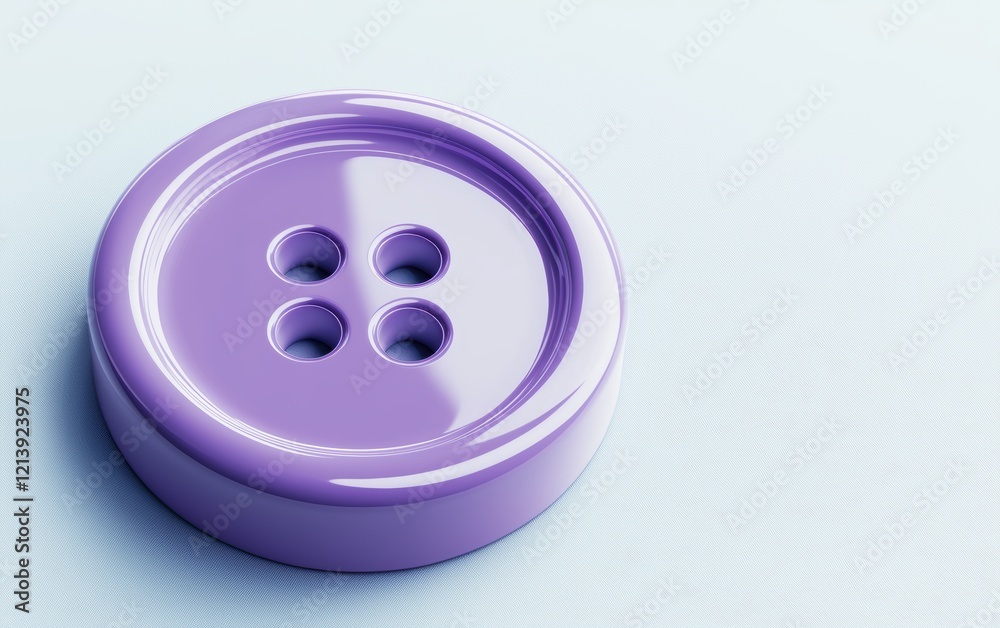 A close-up of a purple button with a modern design on a clean white background. A close-up of a purple button with a modern design on a clean white background.