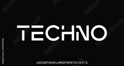 Abstract technology science alphabet font. digital space typography vector illustration design 
40.eps