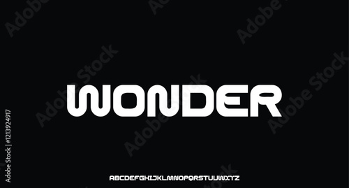 Abstract sporty technology alphabet font. digital space typography vector illustration design 