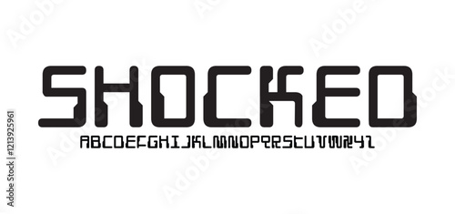 Abstract technology futuristic alphabet font. digital space typography vector illustration design