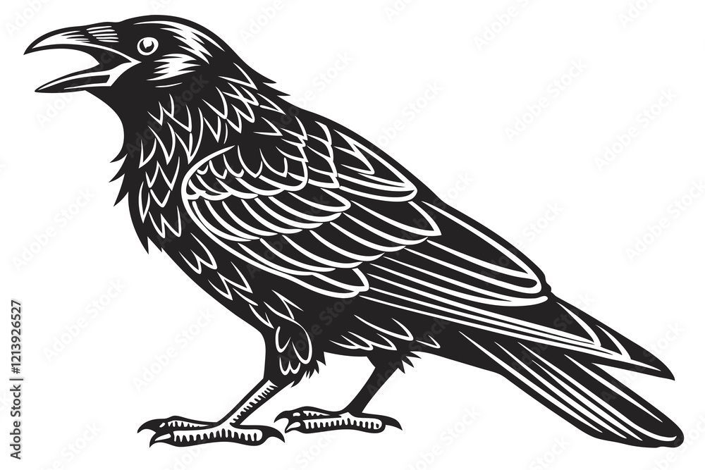 Obraz premium crow on a white background