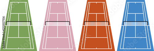 Tennis court view vector 