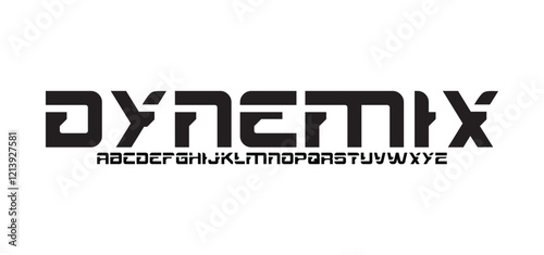 Abstract modern minimalist geometric futuristic alphabet font. digital space typography vector illustration design