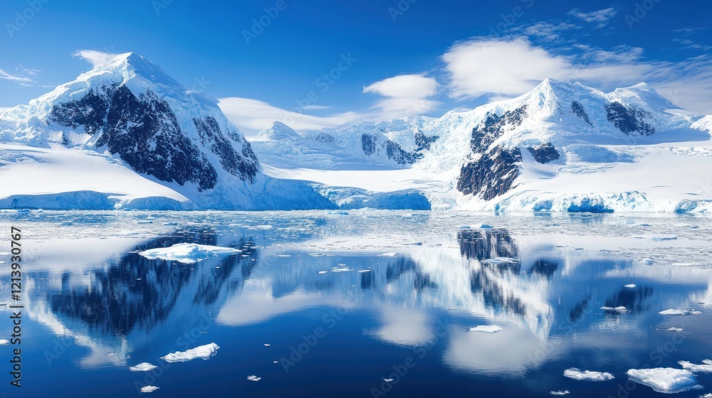 custom made wallpaper toronto digitalAntarctic Mountains Reflecting in Calm Icy Water
