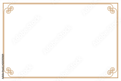 Wallpaper Mural Elements of ornate vintage frames. Border gold on white classic calligraphy swirls, floral motifs. Design print for greeting cards, wedding invitations, restaurant menu, royal certificates. Set 6 Torontodigital.ca