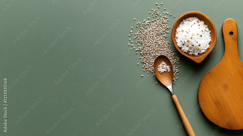 Assorted grains and seeds on a textured surface Assorted grains and seeds on a textured surface