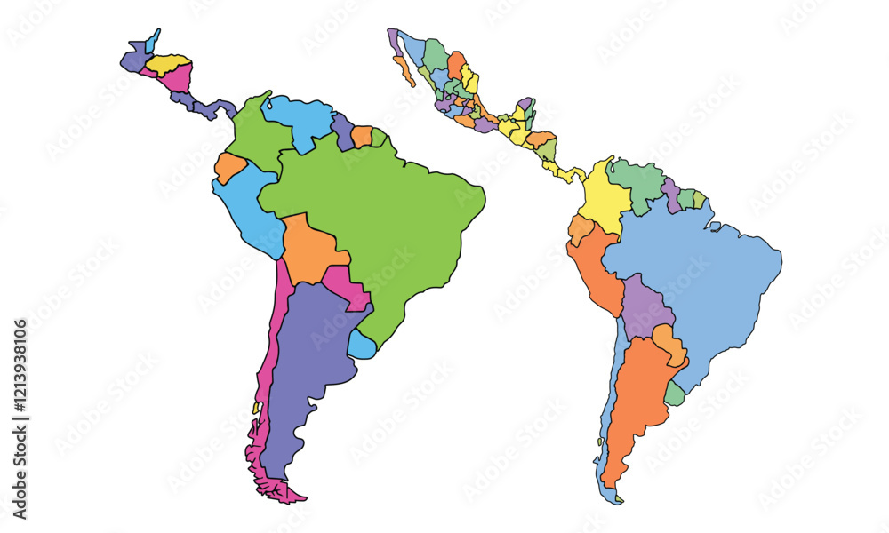 Obraz premium Map of America, isolated on white background. Vector EPS.10