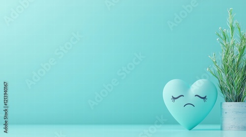 heart emotion icon A heart icon with a worried face, depicting concern and anxiety.