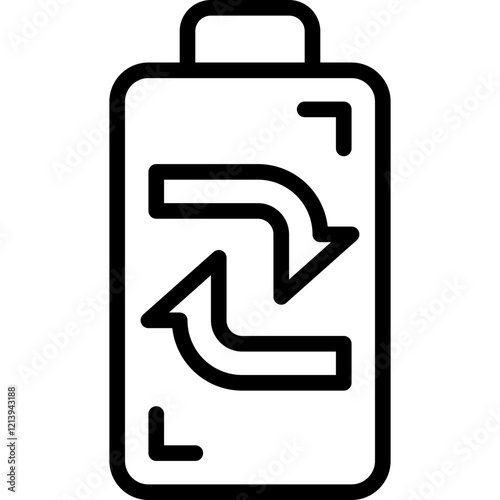 recharge battery line icon