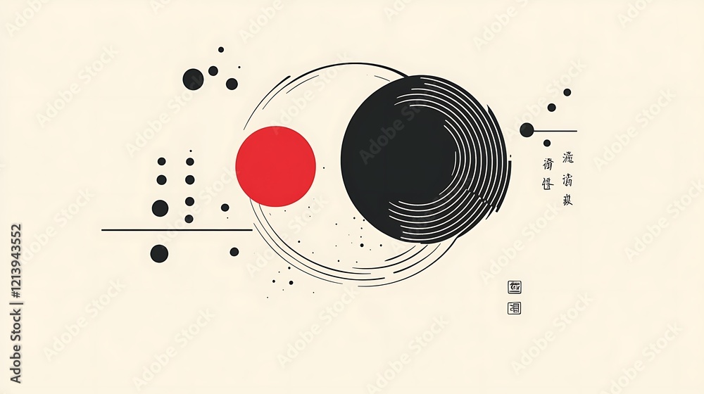 Obraz premium Abstract geometric shapes design, contrasting colors, minimalist style, potential use as background