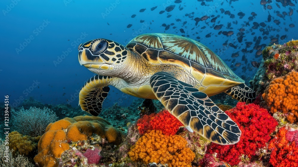Fototapeta premium Marine Adventure with Dynamic Creatures in Clear Water