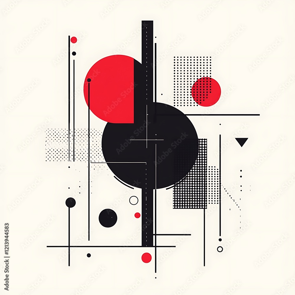 Obraz premium Abstract geometric shapes design, graphic art background, possible use for posters, presentations, or websites