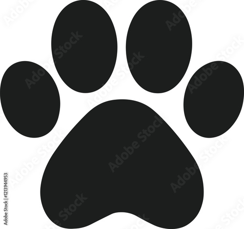 Bold Animal Paw Print Silhouette Vector