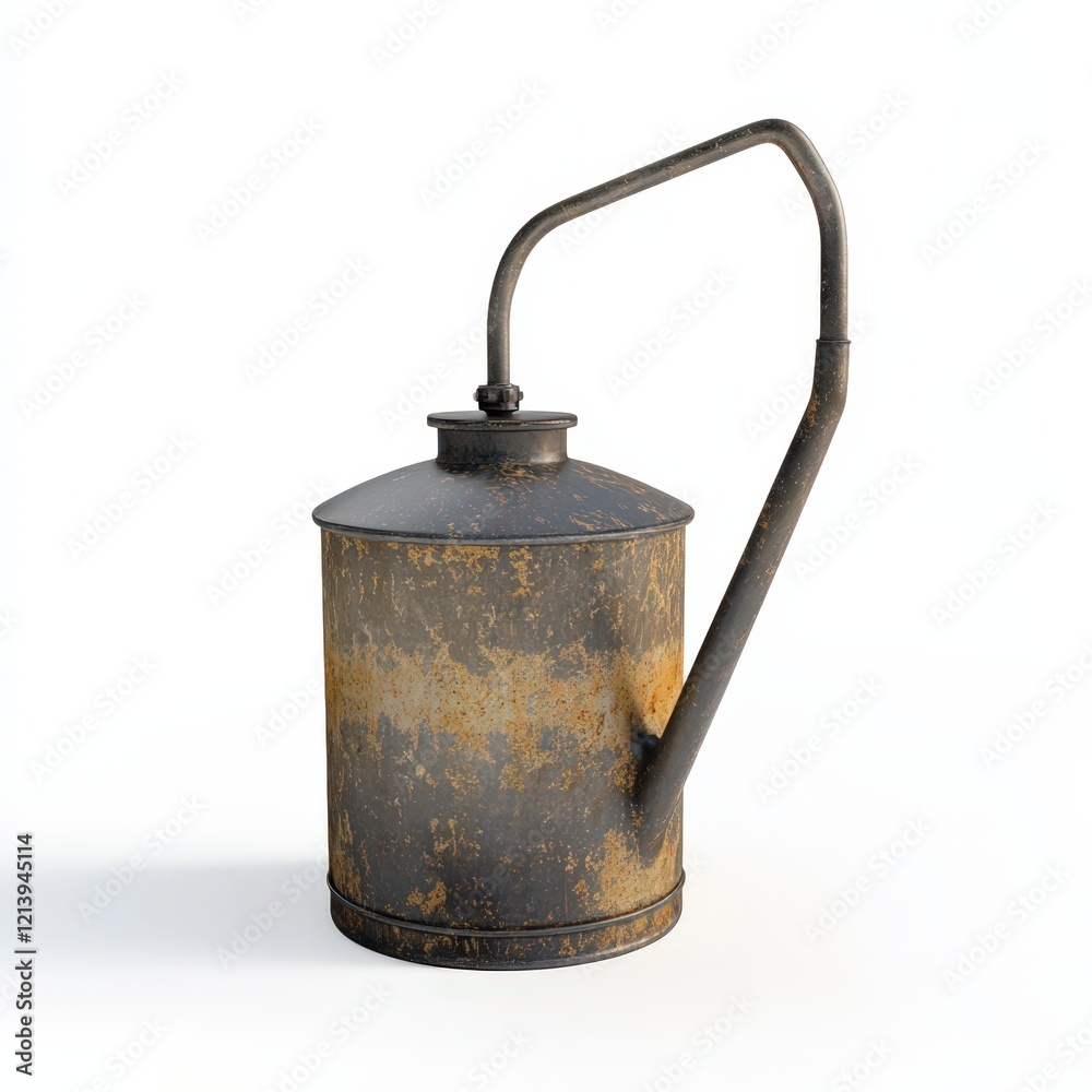 Rusted Metal Watering Can Isolated On White Background Rusted Metal Watering Can Isolated On White Background