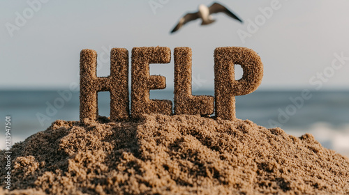 SOS on the Beach: The word 