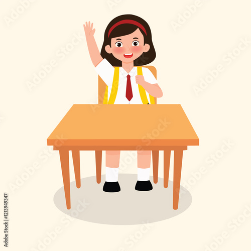 single indonesian elementary school raise hand3