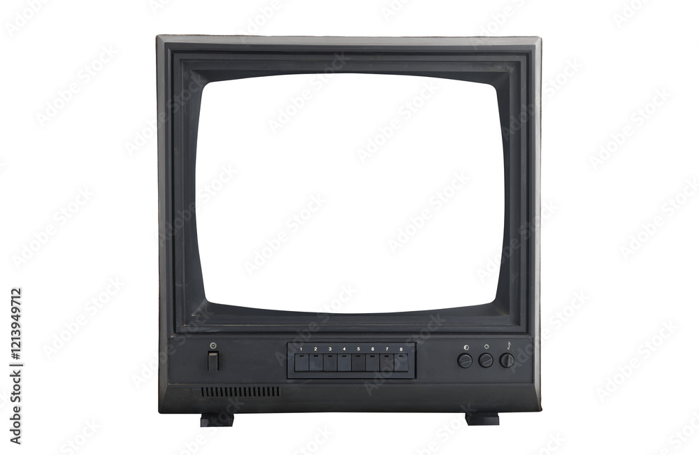 Old tv on isolated. Retro technology concept. Blank screen for text. Old tv on isolated. Retro technology concept. Blank screen for text.