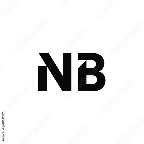NB monogram logo design letter text name symbol monochrome logotype alphabet character simple logo