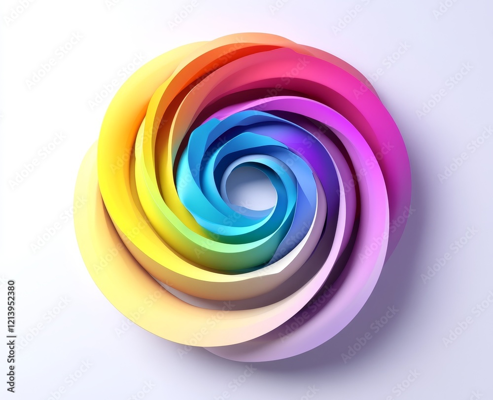 Colorful swirling abstract 3D spiral circle. Colorful swirling abstract 3D spiral circle.